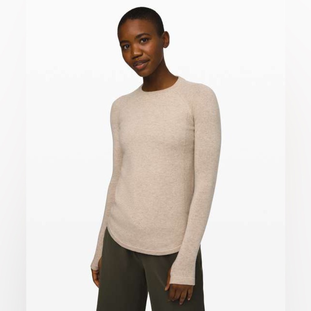 Lululemon Sit In Lotus Sweater in Heathered Sandlot